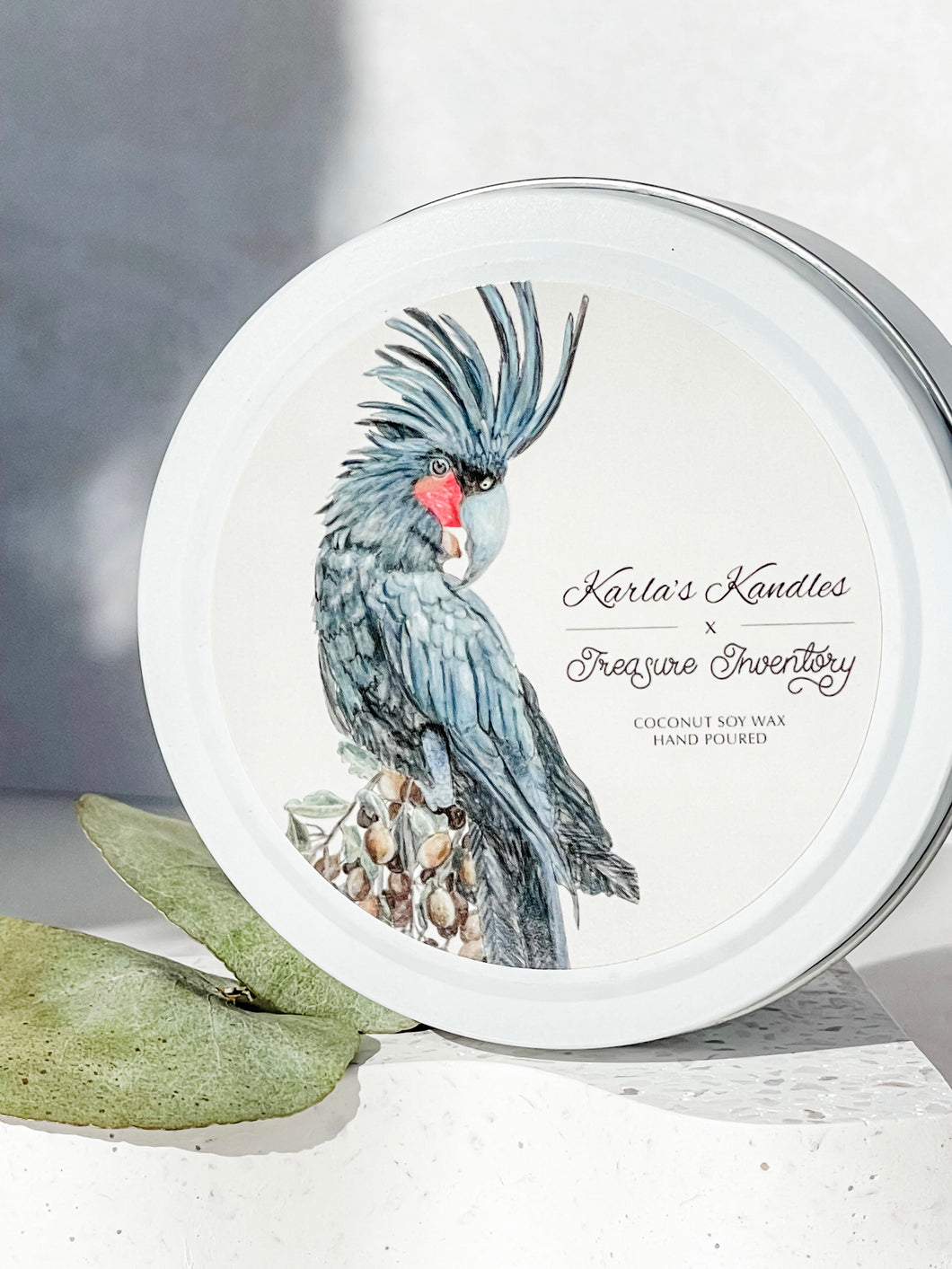 Palm Cockatoo Candle Tin